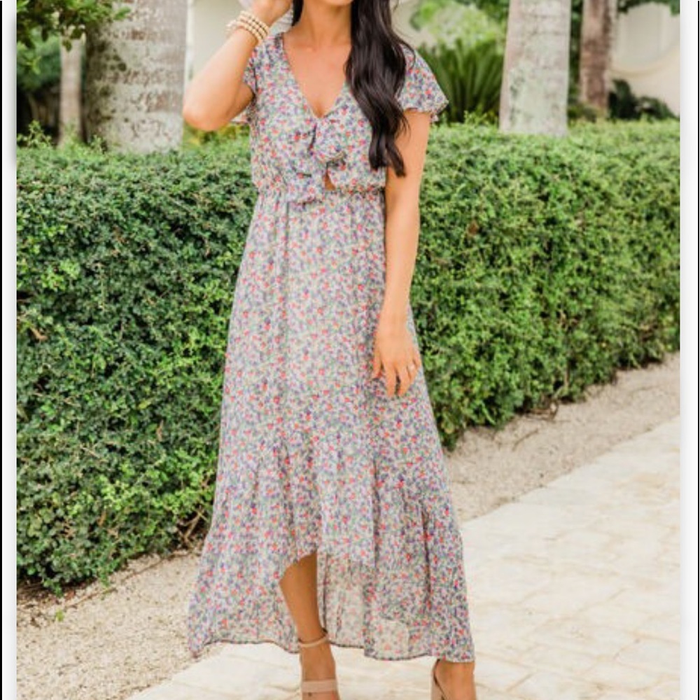 High low floral midi dress, size small. Worn once